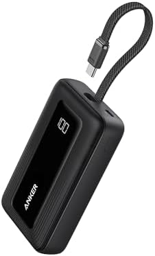 Anker Zolo Power Bank  2025 Upgraded Version   20 000mAh 30W High Speed Portable Charger with Built in USB C Cable  Battery Pack for iPhone 17/16 / 15 Series  Galaxy  and More