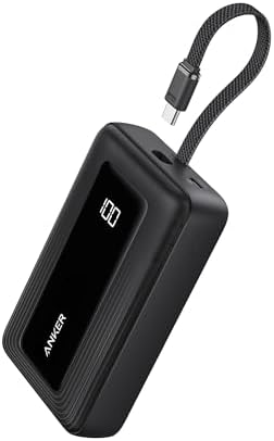 Anker Zolo Power Bank  2025 Upgraded Version   20 000mAh 30W High Speed Portable Charger with Built in USB C Cable  Battery Pack for iPhone 17/16 / 15 Series  Galaxy  and More