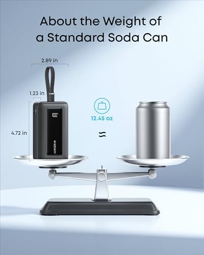 Anker Zolo Power Bank  2025 Upgraded Version   20 000mAh 30W High Speed Portable Charger with Built in USB C Cable  Battery Pack for iPhone 17/16 / 15 Series  Galaxy  and More