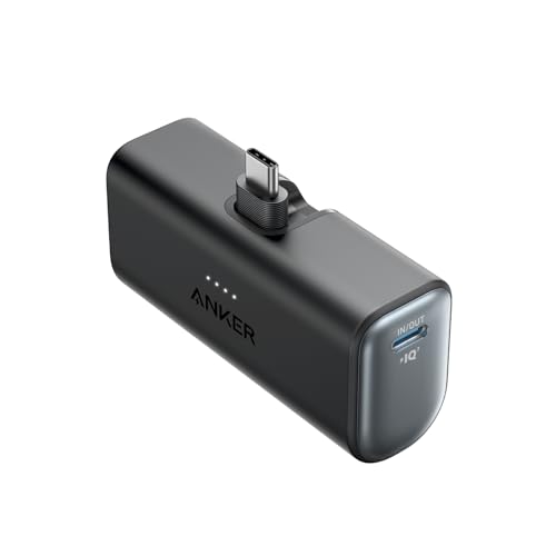 Anker iPhone 16 Portable Charger  Nano Power Bank with Built in USB C Connector  5 000mAh Portable Charger 22 5W  for iPhone 16/15 Series  Samsung S22/23 Series  iPad Pro/Air  AirPods  and More