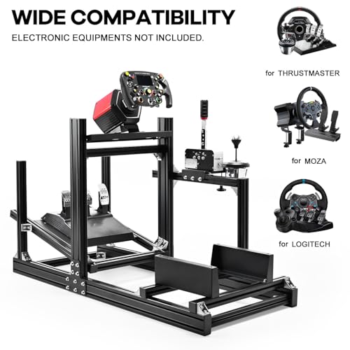 Anman GT/F1 Sim Racing Cockpit 8040 Aluminium Profile Racing Stand  Adjustable Cockpit Modular Design Supports DIY Assembly  Fit for Logitech GPRO  for Fanatec CSLDD Direct Drive Steering Wheel