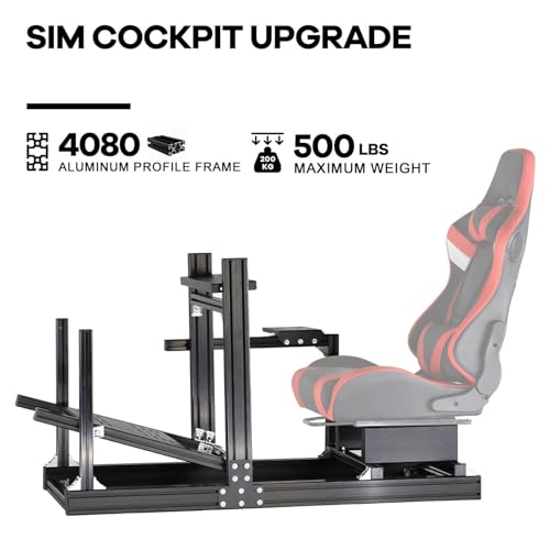 Anman GT/F1 Sim Racing Cockpit 8040 Aluminium Profile Racing Stand  Adjustable Cockpit Modular Design Supports DIY Assembly  Fit for Logitech GPRO  for Fanatec CSLDD Direct Drive Steering Wheel
