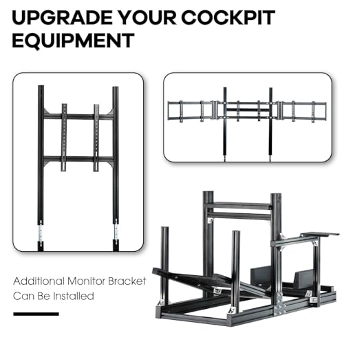 Anman GT/F1 Sim Racing Cockpit 8040 Aluminium Profile Racing Stand  Adjustable Cockpit Modular Design Supports DIY Assembly  Fit for Logitech GPRO  for Fanatec CSLDD Direct Drive Steering Wheel