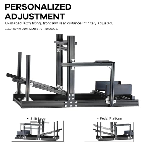 Anman GT/F1 Sim Racing Cockpit 8040 Aluminium Profile Racing Stand  Adjustable Cockpit Modular Design Supports DIY Assembly  Fit for Logitech GPRO  for Fanatec CSLDD Direct Drive Steering Wheel