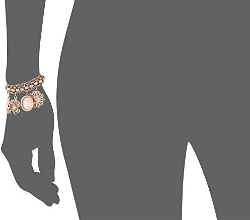 Anne Klein Womens Premium Crystal Accented Charm Bracelet Watch