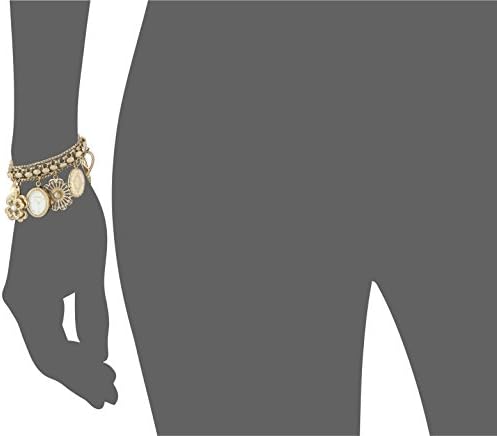 Anne Klein Womens Premium Crystal Accented Charm Bracelet Watch