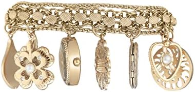 Anne Klein Womens Premium Crystal Accented Charm Bracelet Watch