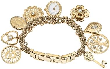 Anne Klein Womens Premium Crystal Accented Charm Bracelet Watch