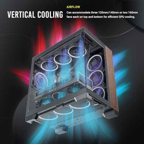 Antec C8 Wood  Fans not Included  Wooden Front Panel  Dual Chamber Layout  Type C  360mm Radiator Support  Seamless TG Front & Side Panels  RTX 40 Compatible  Full Tower E ATX PC Case