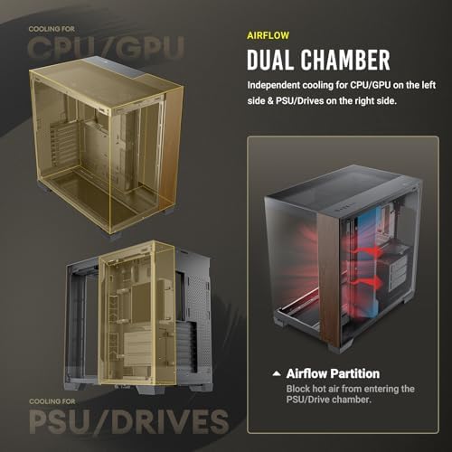 Antec C8 Wood  Fans not Included  Wooden Front Panel  Dual Chamber Layout  Type C  360mm Radiator Support  Seamless TG Front & Side Panels  RTX 40 Compatible  Full Tower E ATX PC Case
