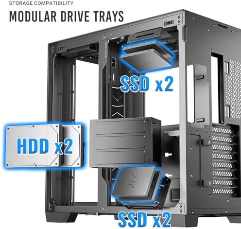 Antec C8 Wood  Fans not Included  Wooden Front Panel  Dual Chamber Layout  Type C  360mm Radiator Support  Seamless TG Front & Side Panels  RTX 40 Compatible  Full Tower E ATX PC Case