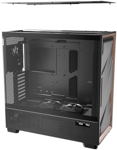 Antec Flux Pro  6 x PWM Fans Included  High Airflow Front Panel with Walnut Wood  iShift PSU 90  Mount  USB3 0 x 2  Type C  420mm Radiator Support  Temp  Display  Full Tower E ATX PC Case