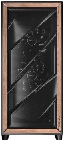 Antec Flux Pro  6 x PWM Fans Included  High Airflow Front Panel with Walnut Wood  iShift PSU 90  Mount  USB3 0 x 2  Type C  420mm Radiator Support  Temp  Display  Full Tower E ATX PC Case