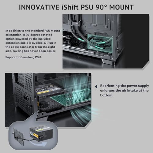 Antec Flux Pro  6 x PWM Fans Included  High Airflow Front Panel with Walnut Wood  iShift PSU 90  Mount  USB3 0 x 2  Type C  420mm Radiator Support  Temp  Display  Full Tower E ATX PC Case