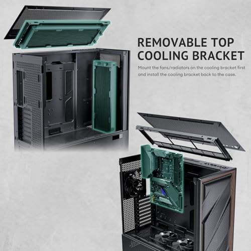 Antec Flux Pro  6 x PWM Fans Included  High Airflow Front Panel with Walnut Wood  iShift PSU 90  Mount  USB3 0 x 2  Type C  420mm Radiator Support  Temp  Display  Full Tower E ATX PC Case