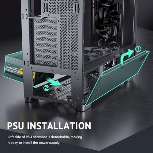 Antec Flux Pro  6 x PWM Fans Included  High Airflow Front Panel with Walnut Wood  iShift PSU 90  Mount  USB3 0 x 2  Type C  420mm Radiator Support  Temp  Display  Full Tower E ATX PC Case