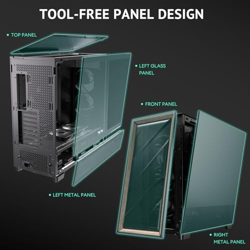 Antec Flux Pro  6 x PWM Fans Included  High Airflow Front Panel with Walnut Wood  iShift PSU 90  Mount  USB3 0 x 2  Type C  420mm Radiator Support  Temp  Display  Full Tower E ATX PC Case
