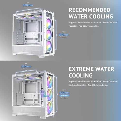 Antec Flux Wood White  5 x PWM Fans Included  High Airflow Front Panel with Birch Wood  Type C  420mm Radiator & Back Connect Motherboard Support  Up to 9 Fans Simultaneously  Mid Tower E ATX PC Case