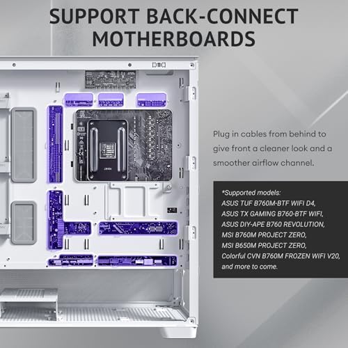 Antec Flux Wood White  5 x PWM Fans Included  High Airflow Front Panel with Birch Wood  Type C  420mm Radiator & Back Connect Motherboard Support  Up to 9 Fans Simultaneously  Mid Tower E ATX PC Case