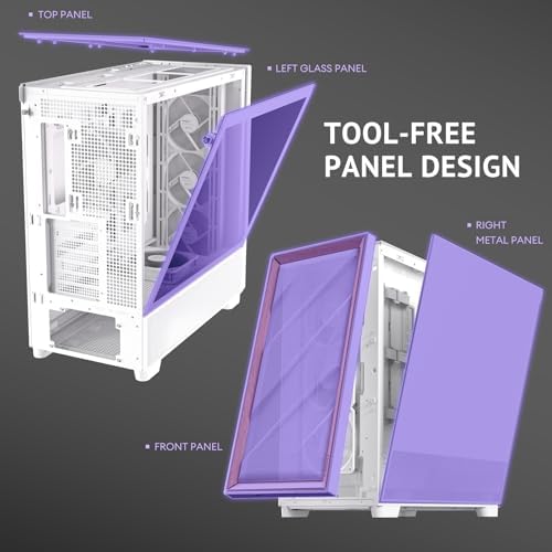 Antec Flux Wood White  5 x PWM Fans Included  High Airflow Front Panel with Birch Wood  Type C  420mm Radiator & Back Connect Motherboard Support  Up to 9 Fans Simultaneously  Mid Tower E ATX PC Case