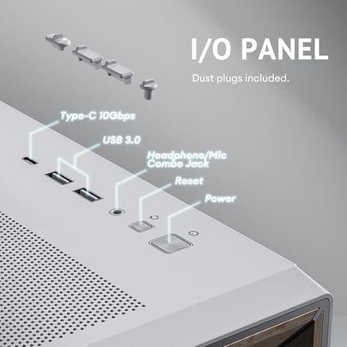 Antec Flux Wood White  5 x PWM Fans Included  High Airflow Front Panel with Birch Wood  Type C  420mm Radiator & Back Connect Motherboard Support  Up to 9 Fans Simultaneously  Mid Tower E ATX PC Case