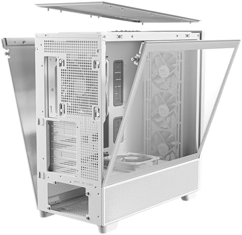 Antec Flux Wood White  5 x PWM Fans Included  High Airflow Front Panel with Birch Wood  Type C  420mm Radiator & Back Connect Motherboard Support  Up to 9 Fans Simultaneously  Mid Tower E ATX PC Case