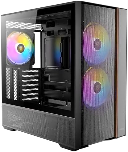 Antec Flux Wood White  5 x PWM Fans Included  High Airflow Front Panel with Birch Wood  Type C  420mm Radiator & Back Connect Motherboard Support  Up to 9 Fans Simultaneously  Mid Tower E ATX PC Case