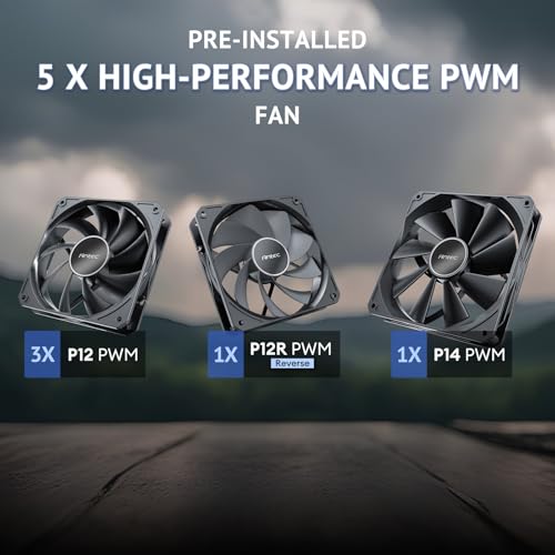 Antec Flux Wood  5 x PWM Fans Included  High Airflow Front Panel with Walnut Wood  Type C  420mm Radiator & Back Connect Motherboard Support  Up to 9 Fans Simultaneously  Mid Tower E ATX PC Case