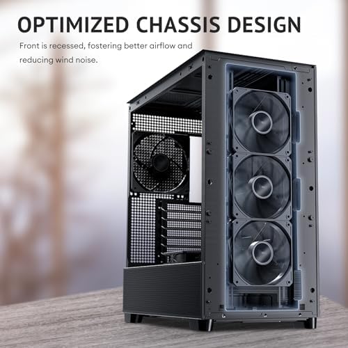 Antec Flux Wood  5 x PWM Fans Included  High Airflow Front Panel with Walnut Wood  Type C  420mm Radiator & Back Connect Motherboard Support  Up to 9 Fans Simultaneously  Mid Tower E ATX PC Case