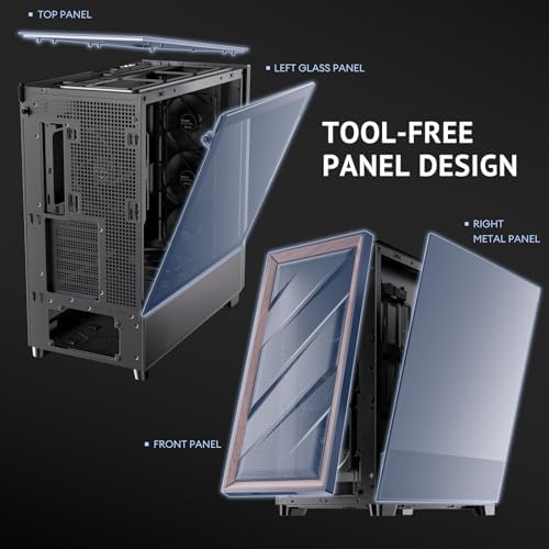 Antec Flux Wood  5 x PWM Fans Included  High Airflow Front Panel with Walnut Wood  Type C  420mm Radiator & Back Connect Motherboard Support  Up to 9 Fans Simultaneously  Mid Tower E ATX PC Case