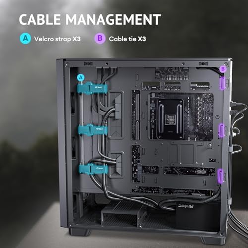 Antec Flux Wood  5 x PWM Fans Included  High Airflow Front Panel with Walnut Wood  Type C  420mm Radiator & Back Connect Motherboard Support  Up to 9 Fans Simultaneously  Mid Tower E ATX PC Case