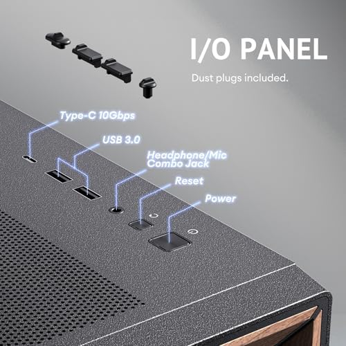 Antec Flux Wood  5 x PWM Fans Included  High Airflow Front Panel with Walnut Wood  Type C  420mm Radiator & Back Connect Motherboard Support  Up to 9 Fans Simultaneously  Mid Tower E ATX PC Case