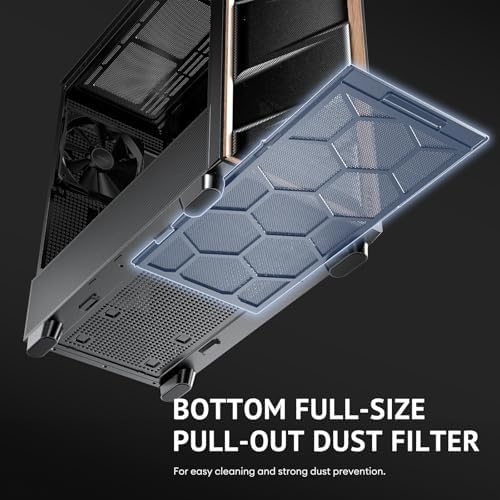 Antec Flux Wood  5 x PWM Fans Included  High Airflow Front Panel with Walnut Wood  Type C  420mm Radiator & Back Connect Motherboard Support  Up to 9 Fans Simultaneously  Mid Tower E ATX PC Case