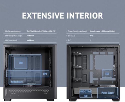 Antec Flux Wood  5 x PWM Fans Included  High Airflow Front Panel with Walnut Wood  Type C  420mm Radiator & Back Connect Motherboard Support  Up to 9 Fans Simultaneously  Mid Tower E ATX PC Case