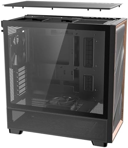 Antec Flux Wood  5 x PWM Fans Included  High Airflow Front Panel with Walnut Wood  Type C  420mm Radiator & Back Connect Motherboard Support  Up to 9 Fans Simultaneously  Mid Tower E ATX PC Case