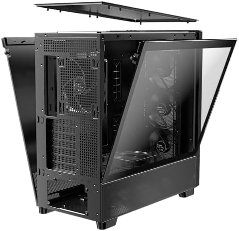 Antec Flux Wood  5 x PWM Fans Included  High Airflow Front Panel with Walnut Wood  Type C  420mm Radiator & Back Connect Motherboard Support  Up to 9 Fans Simultaneously  Mid Tower E ATX PC Case