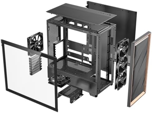 Antec Flux Wood  5 x PWM Fans Included  High Airflow Front Panel with Walnut Wood  Type C  420mm Radiator & Back Connect Motherboard Support  Up to 9 Fans Simultaneously  Mid Tower E ATX PC Case