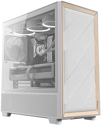 Antec Flux Wood  5 x PWM Fans Included  High Airflow Front Panel with Walnut Wood  Type C  420mm Radiator & Back Connect Motherboard Support  Up to 9 Fans Simultaneously  Mid Tower E ATX PC Case
