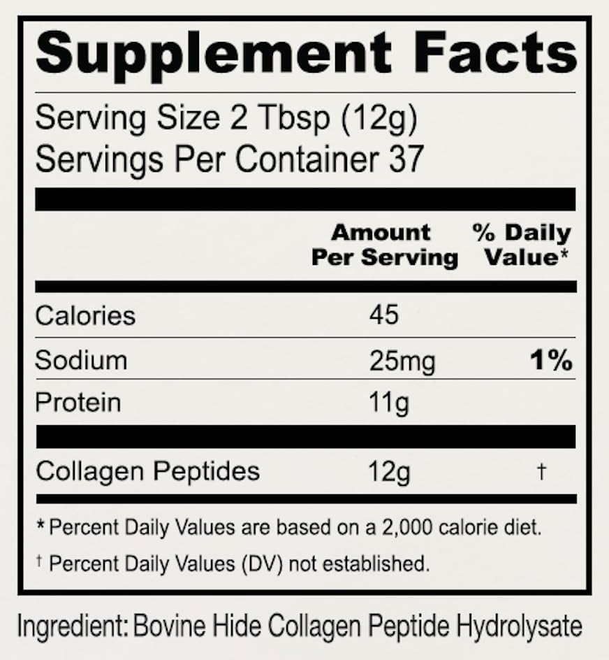 Anthonys Collagen Peptide Powder  1 lb  Pure Hydrolyzed  Gluten Free  Keto and Paleo Friendly  Grass Fed  Unflavored  Non GMO