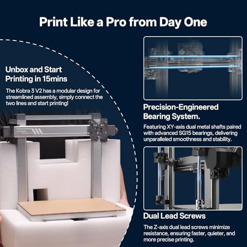 Anycubic Kobra 3 V2 3D Printer Only  New Upgrade AI Cameras Improved Auto Leveling Max 600mm/s Print Speed Details Better  Multicolor 3D Printing Need with Additional ACE Pro 10 0 x 10 0 x 10 2