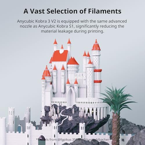 Anycubic Kobra 3 V2 Combo 3D Printer  Smart Multicolor Printing Up to 600mm/s Print Speed  Active Filament Drying Enhanced Auto Leveling for Higher Success Rates  10 0 x 10 0 x 10 2