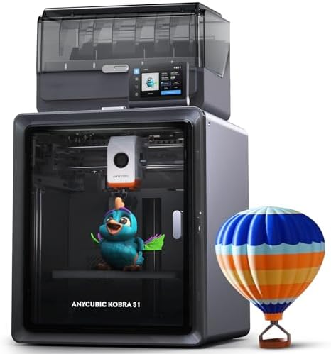 Anycubic Kobra S1 Combo 3D Printer  4 Stunning Multicolor with Anycubic ACE PRO  600mm/s High Speed and 320  Hotend Free Clog Extruder  Intelligent Drying While Printing  Built in Camera 250 250 250mm