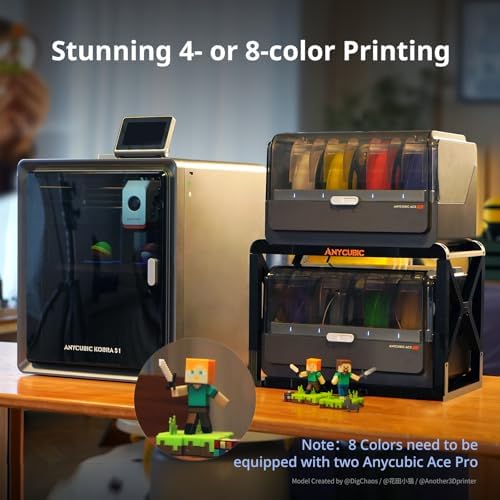 Anycubic Kobra S1 Combo 3D Printer  4 Stunning Multicolor with Anycubic ACE PRO  600mm/s High Speed and 320  Hotend Free Clog Extruder  Intelligent Drying While Printing  Built in Camera 250 250 250mm