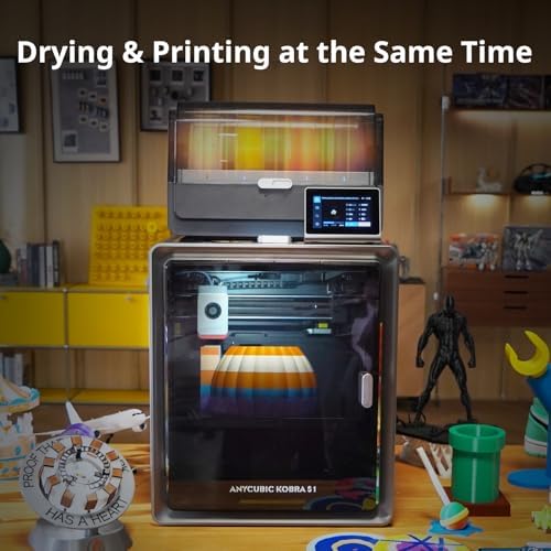 Anycubic Kobra S1 Combo 3D Printer  4 Stunning Multicolor with Anycubic ACE PRO  600mm/s High Speed and 320  Hotend Free Clog Extruder  Intelligent Drying While Printing  Built in Camera 250 250 250mm