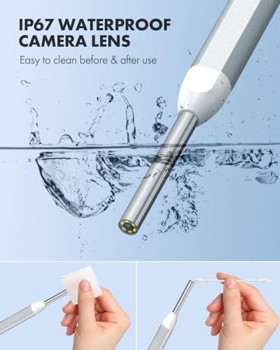 Anykit Digital Otoscope with Gyroscope  HD Ultra Clear View Ear Camera with Ear Wax Removal Tools  Video Ear Scope Otoscope with Light  Compatible with Android  iPhone 15  Purple 