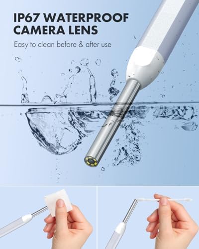 Anykit Digital Otoscope with Gyroscope  HD Ultra Clear View Ear Camera with Ear Wax Removal Tools  Video Ear Scope Otoscope with Light  Compatible with Android  iPhone 15  Purple 