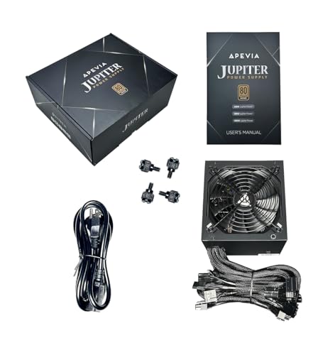 Apevia ATX JP600W Jupiter 600W 80 Plus Bronze Certified Active PFC ATX Gaming Power Supply  Supports Dual/Quad Core CPUs  SLI/Crossfire/Haswell  3 Year Warranty