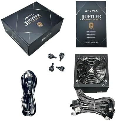 Apevia ATX JP600W Jupiter 600W 80 Plus Bronze Certified Active PFC ATX Gaming Power Supply  Supports Dual/Quad Core CPUs  SLI/Crossfire/Haswell  3 Year Warranty