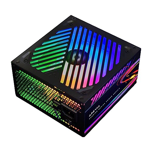Apevia ATX PM850W PCIe 5 0 ATX 3 0 Ready Premier 850W 80  Gold Certified  Active PFC ATX Semi Modular Gaming Power Supply  366 RGB Light Modes