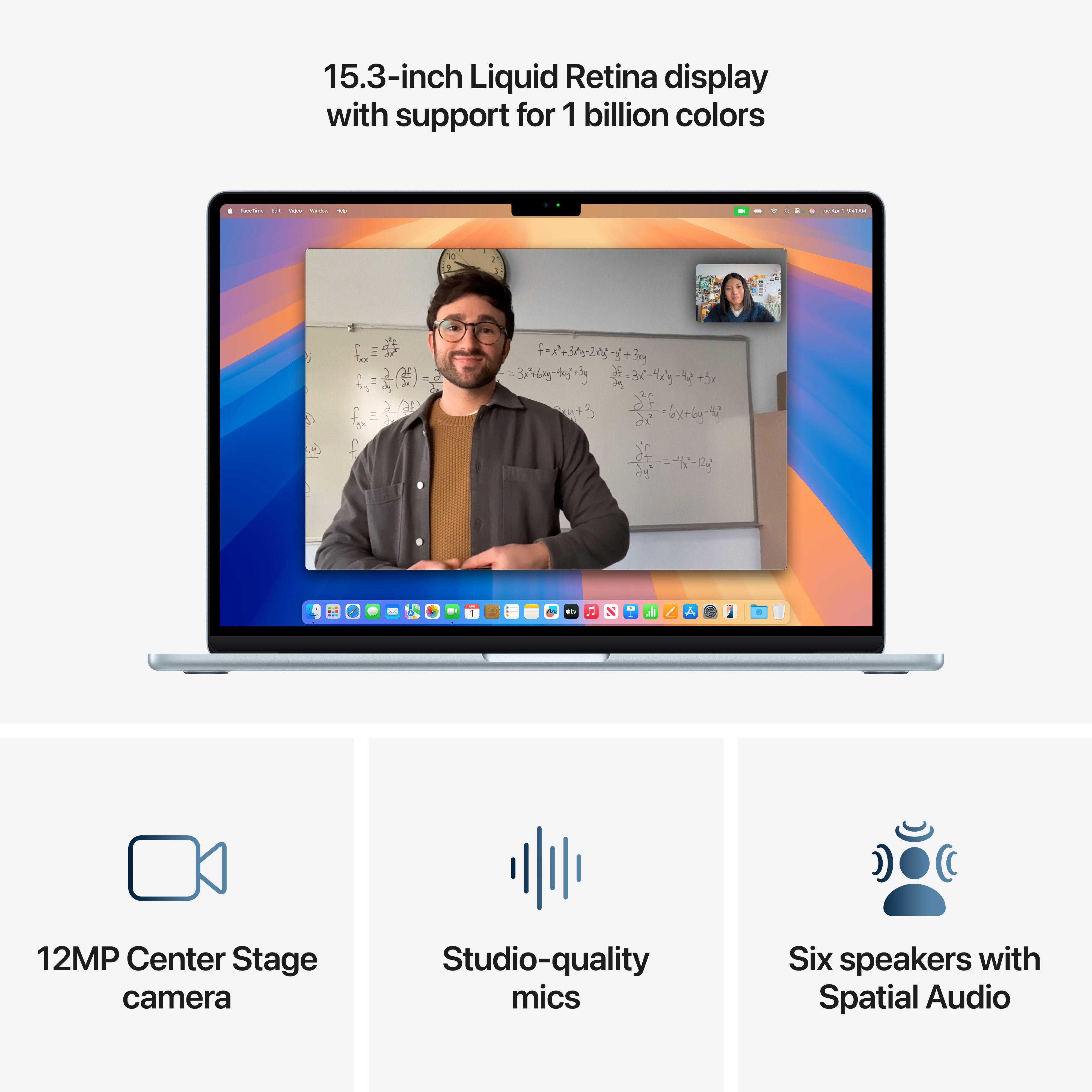 Apple 15" MacBook Air with M4 chip  10 core CPU / 10 core GPU  16GB Memory  256GB SSD   Sky Blue